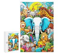 Puzzle Per Adulti 1000 PCS Puzzle Rainbow Animal Gathering Puzzle Giochi Divertenti Ma Divertenti E Umoristici Regali Unici Per Compleanno E Natale 1000 PCS