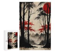 Puzzle Per Adulti 1000 PCS Puzzle Red Sun Forest Puzzle Per Adulti Gioco Rompicapo Analisi E Logica Interazione Genitore-figlio 1000 PCS