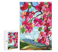 Puzzle Per Adulti 1000 PCS Puzzle Stained Glass Spring Blossoms Puzzle Per Adolescenti Gioco Pratico Gara Di Velocità Delle Mani Interazione Genitore-figlio 1000 PCS