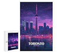 Puzzle Per Adulti 1000 PCS Puzzle Toronto Canada Skyline at Night Puzzle Per Adolescenti Gioco Pratico Gara Di Velocità Delle Mani Interazione Genitore-figlio 1000 PCS