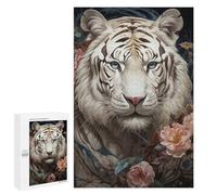 Puzzle Per Adulti 1000 PCS Puzzle White Tiger Floral Bliss Puzzle Gioco Rompicapo Un'opera D'arte Regali Di Compleanno E Unici 1000 PCS