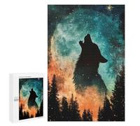 Puzzle Per Adulti 1000 PCS Puzzle Wolf Howling at The Moon Puzzle Giochi Divertenti Ma Divertenti E Umoristici Regali Unici Per Compleanno E Natale 1000 PCS