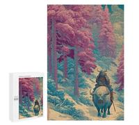 Puzzle Per Adulti 1000 PCS Samurai Warrior on Bull in Forest Puzzle Per Adolescenti Taglio Di Precisione Difficile E Stimolante Regali Di Compleanno E Unici 1000 PCS
