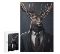 Puzzle Per Adulti 1000 PCS Stylish Deer in Suit Puzzle Per Adolescenti Giochi Rilassanti Regali Per Donne Regali Unici Per Compleanno E Natale 1000 PCS