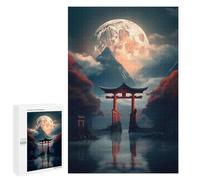 Puzzle Per Adulti 1000 PCS Torii Gate Under A Full Moon Puzzle Per Adulti Giochi Rilassanti Regalo Di Compleanno Ottimo Regalo Per I Giocatori 1000 PCS