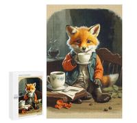 Puzzle Per Adulti 1000 PCS Vintage Fox Cub Coffe Puzzle Per Adolescenti Giochi Per Famiglie Difficile Difficile Per È Ideale Come Regalo 1000 PCS