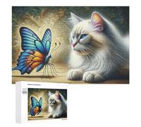 Puzzle Per Adulti 1000 PCS Whispering Wings A Cat's Curious Encounter with Nature's Symphony Puzzle Per Adulti Gioco Pratico Decorazione Da Parete Regalo Di Compleanno E Unico 1000 PCS
