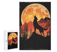 Puzzle Per Adulti 1000 PCS Wolf Howling at The Moon Puzzle Per Adulti Giochi Rilassanti Analisi E Logica Regali Unici Per Compleanno E Natale 1000 PCS