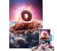 Puzzle per adulti 1000 pezzi a forma di ciambella e asteroide gioco stimolante giocattolo rilassante attività per famiglie regalo per compleanni (dimensioni 38x26cm)