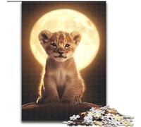 Puzzle per adulti 1000 pezzi a forma di cucciolo di leone, attività di legame familiare, feste e compleanni (dimensioni 50x75cm)