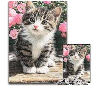 Puzzle per adulti 1000 pezzi a forma di gattino, puzzle in legno, antistress, per trascorrere il tempo in casa, un'opera d'arte per bambini dai 14 anni in su, 50x75cm