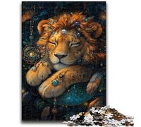 Puzzle per adulti 1000 pezzi a forma di leone con rete acchiappasogni, gioco educativo e sfida giocattolo, ideale come regalo per tutta la famiglia, 50x75cm