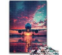 Puzzle per adulti 1000 pezzi Aereo al tramonto 1000 pezzi per adolescenti, antistress per trascorrere il tempo libero a casa e interagire con i genitori (50x75cm)