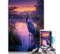 Puzzle per adulti 1000 pezzi Airone solitario Puzzle da 1000 pezzi per ammazzare il tempo durante le vacanze a casa con poster abbinato e foglio di quiz 75x50cm