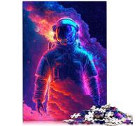 Puzzle per adulti 1000 pezzi al neon astronauta puzzle impossibile difficile da completare ma divertente e umoristico 14,96 "x 20,47" per 14 anni