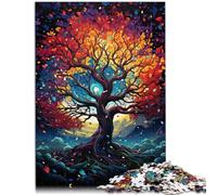 Puzzle per adulti, 1000 pezzi, albero della saggezza puzzle colorato con poster e scheda di domande assortite per i 14 anni, 26 x 38 cm