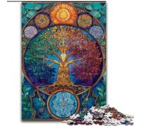 Puzzle per adulti 1000 pezzi Albero della vita antistress sfida difficile con poster abbinato e foglio di quiz 50x75cm