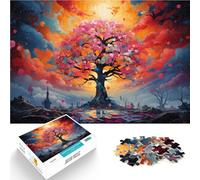 Puzzle per adulti 1000 pezzi albero rosa colorato puzzle divertenti in famiglia allevia lo stress sfida difficile adatto per adolescenti dai 14 anni e oltre 50 x 70 cm