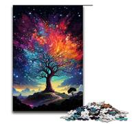 Puzzle per adulti 1000 pezzi Albero spaziale psichedelico colorato Puzzle impossibile Gioco per famiglie Antistress Sfida difficile (dimensioni 75x50 cm)