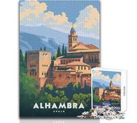 Puzzle per adulti 1000 pezzi Alhambra Palace Spagna Giochi educativi Modello di assemblaggio Giocattolo educativo Dimensioni 38x52cm