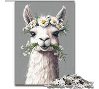 Puzzle per adulti 1000 pezzi Alpaca con fiori Puzzle da 1000 pezzi per adulti per adolescenti Fascia d'età 14+, Decorazione per la casa (Dimensioni 50x75cm)