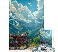 Puzzle per adulti 1000 pezzi Alpine Adventure Moto Giocattolo educativo Regalo di compleanno per gioco educativo Migliora l'amore tra coppie Dimensioni 38x26cm