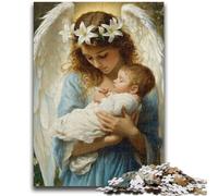 Puzzle per adulti 1000 pezzi Angelo che tiene in braccio un bambino, antistress, sfida difficile, adatto per la decorazione della scrivania, 50x75cm