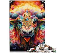 Puzzle per adulti 1000 pezzi animale bufalo difficile e sfida sollievo dallo stress Staycation Kill time 50 x 74,9 cm per adolescenti età 14+