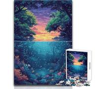 Puzzle per adulti 1000 pezzi Anime Foresta Fiume Alba Bellissimo design Gioco Decorazione perfetta Giocattoli antistress Dimensioni 50x75cm