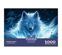 Puzzle Per Adulti 1000 Pezzi Anime White Wolf with Blue Flames Puzzle Giochi Rilassanti Offerta Regalo Di Compleanno Come Regali Per Tutta La Famiglia 52x38cm/1000pcs