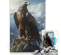 Puzzle per adulti 1000 pezzi Aquila sulla cima di una montagna, gioco per famiglie, decorazione per la casa, con pezzi completamente ad incastro di forma casuale 38x26cm