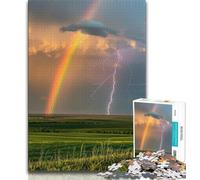 Puzzle per adulti 1000 pezzi Arcobaleno Fulmine 1000 pezzi per adulti, giochi educativi Decorazione per la casa Regalo di compleanno, regali, arte murale (dimensioni 38x26cm)