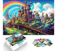 Puzzle per Adulti 1000 pezzi Arcobaleno Mulino a Vento Città Giocattoli Giochi educativi Sollievo dello Stress 26x38cm Sollievo Stress Sfida Difficile