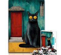 Puzzle per adulti 1000 pezzi Art Cat, aiuta il cervello ad esercitare giocattoli avvincenti per coltivare la pazienza decorazione perfetta (38x26cm)