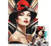 Puzzle per adulti, 1000 pezzi, Art Déco, elegante ritratto, giocattolo educativo, ideale per passare il tempo durante le vacanze, regalo di Natale o compleanno 50x75cm