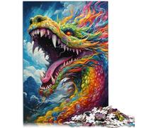 Puzzle per adulti 1000 pezzi Art Flying Dragons Il Puzzle Alleviare lo Stress Sfida Difficile Adatto per adolescenti dai 14 anni e oltre 26 x 38 cm