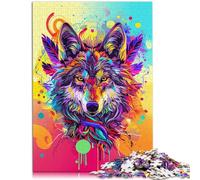 Puzzle per adulti 1000 pezzi Art Lupo Puzzle tagliato con precisione 26x38cm Sollievo dello Stress Staycation Uccidi il tempo per i 14 anni e più