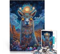 Puzzle per adulti 1000 pezzi Arte colorata di alpaca Fatto di legno da 14 anni in su gioco di sfida unico Offerti come regali per tutta la famiglia misurare:50x75cm