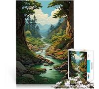puzzle per adulti 1000 pezzi Arte del paesaggio fluviale Fatto di carta，per età 14+ Per il divertimento in famiglia Gioco educativo per compleanno e Natale。misurare：38x52cm/14.96x20.47pollice