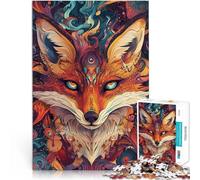 Puzzle per adulti 1000 pezzi arte della volpe Fatto di legno per età 14+ Giocare con i giocattoli perché è ideale come regalo per tutta la famiglia misurare:50x75cm