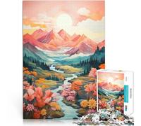 puzzle per adulti 1000 pezzi Arte di montagna estiva Fatto di legno Adatto a persone dai 14 anni in su Giocare con i giocattoli perché è ideale come regalo per tutta la famiglia misurare:50x75cm