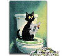 Puzzle per adulti 1000 pezzi artistico astratto gatto nero divertimento per la famiglia è ideale come regalo per tutta la famiglia dai 14 anni in su 38x26cm