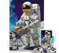 Puzzle per adulti 1000 pezzi Astronauta che griglia sulla Luna, Giocattolo educativo, Per passare il tempo durante le vacanze, Regalo di Natale o compleanno 38x26cm