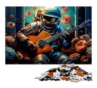 Puzzle per adulti 1000 pezzi Astronauta che suona la chitarra Puzzle per puzzle di carta Giocattolo educativo antistress 1000 pezzi (38x26 cm)