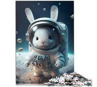 Puzzle per adulti 1000 pezzi Astronauta Coniglio Spazio Gioco Puzzle Sollievo dello Stress Soggiorno Vacanze Uccidere il tempo per gli adolescenti 14 anni e oltre 26x38cm