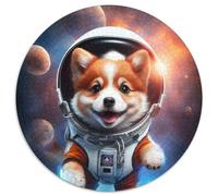 Puzzle per adulti 1000 pezzi Astronauta Corgi Baby Puzzle rotondi 1000 pezzi per adulti Rompicapo impegnativo, attività per la famiglia, decorazione per la casa, regalo di Natale 67,5x67,5 cm