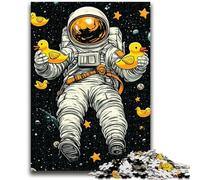 Puzzle per adulti 1000 pezzi Astronauta e paperella di gomma Puzzle per adolescenti, antistress Vacanza a casa Uccidi il tempo Migliora l'amore tra coppie 50x75cm