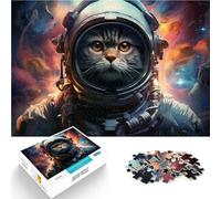 Puzzle per Adulti 1000 pezzi Astronauta Gatto Famiglia Intrattenimento Giocattoli Migliorare l'amore Tra Coppie per Adolescenti da 14 Anni e Oltre 26x38cm