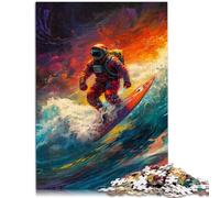 Puzzle per adulti 1000 pezzi astronauta gioca surf puzzle difficile 26 x 38 cm con poster e quiz abbinati