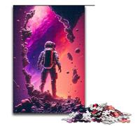 Puzzle per adulti 1000 pezzi Astronauta in piedi Famiglia atomica Puzzle in legno Gioco educativo Sfida Giocattolo 75x50cm